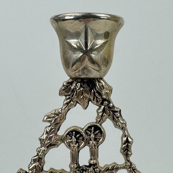 Vintage Godinger Silver Art Christmas Tree Candle Holder Silver-Plated 10" - Picture 7 of 11